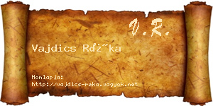 Vajdics Réka névjegykártya