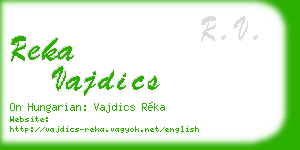 reka vajdics business card