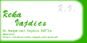 reka vajdics business card